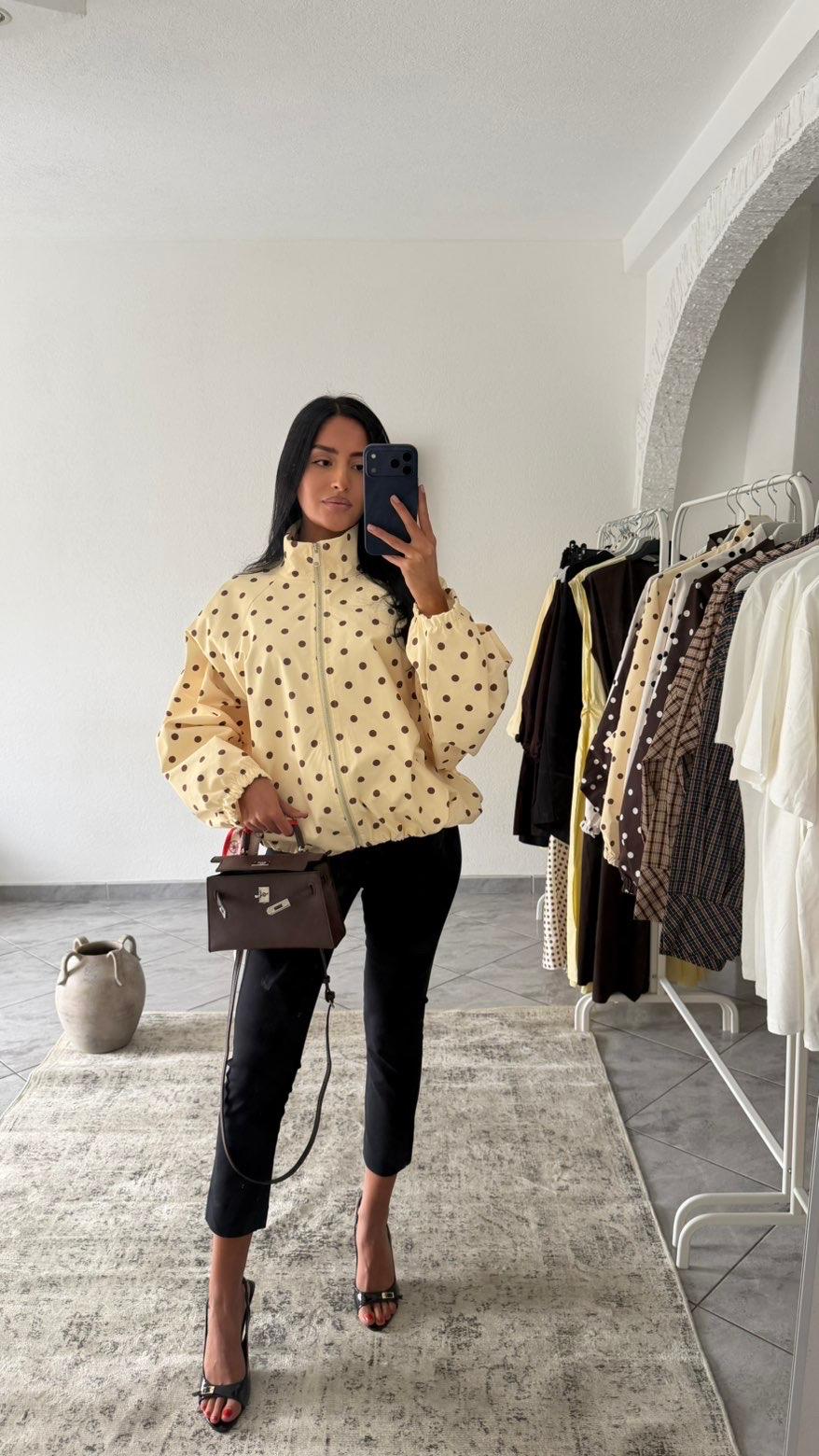 VESTE MATELASSÉE À POIS