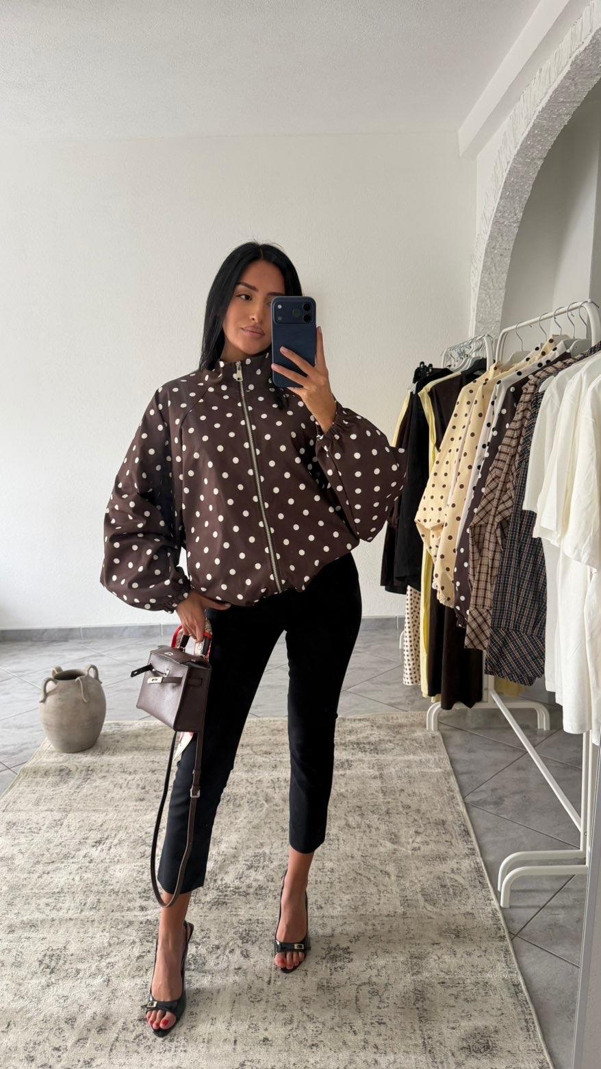 VESTE MATELASSÉE À POIS